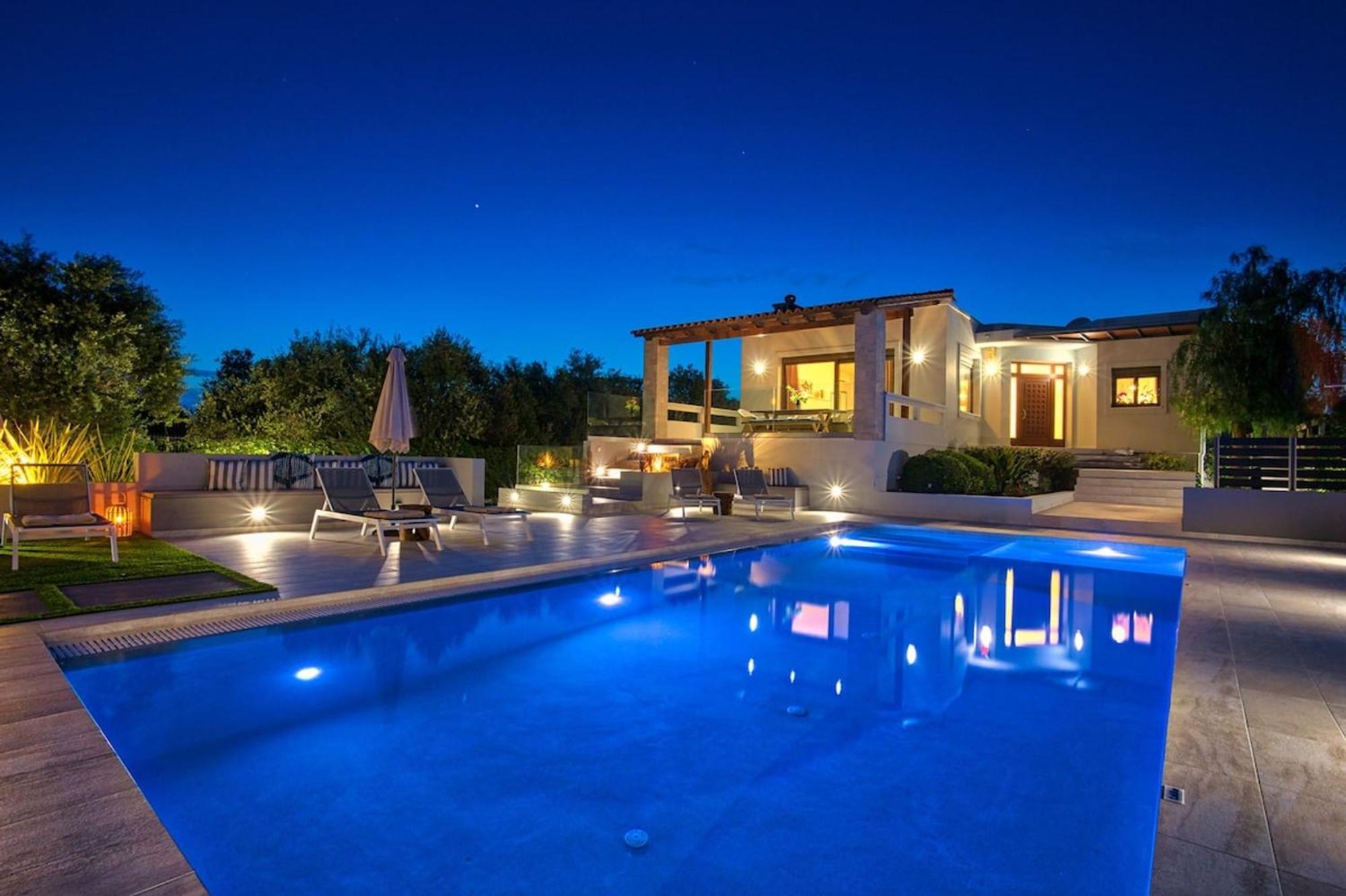 Villa Ampelaki - Premium Villa With Heated Pool Кунупидиана Экстерьер фото