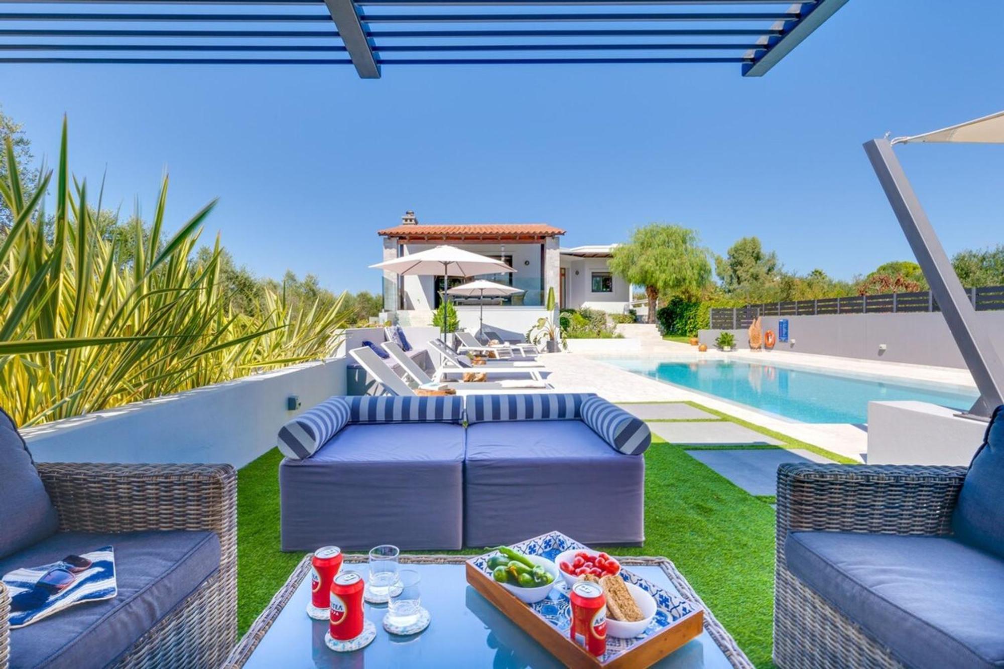 Villa Ampelaki - Premium Villa With Heated Pool Кунупидиана Экстерьер фото