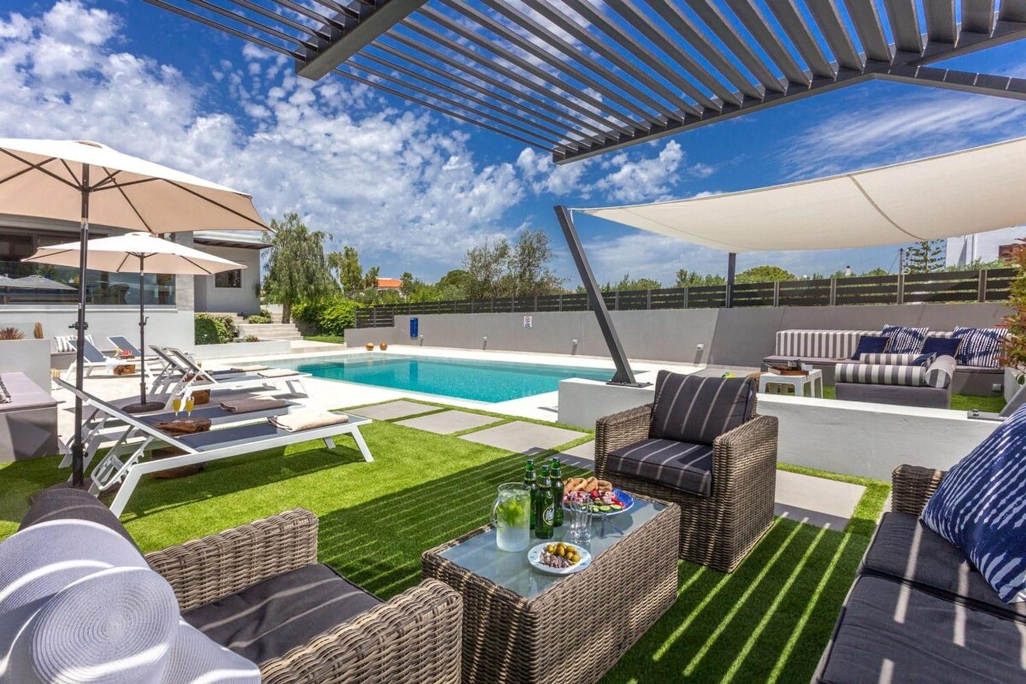 Villa Ampelaki - Premium Villa With Heated Pool Кунупидиана Экстерьер фото