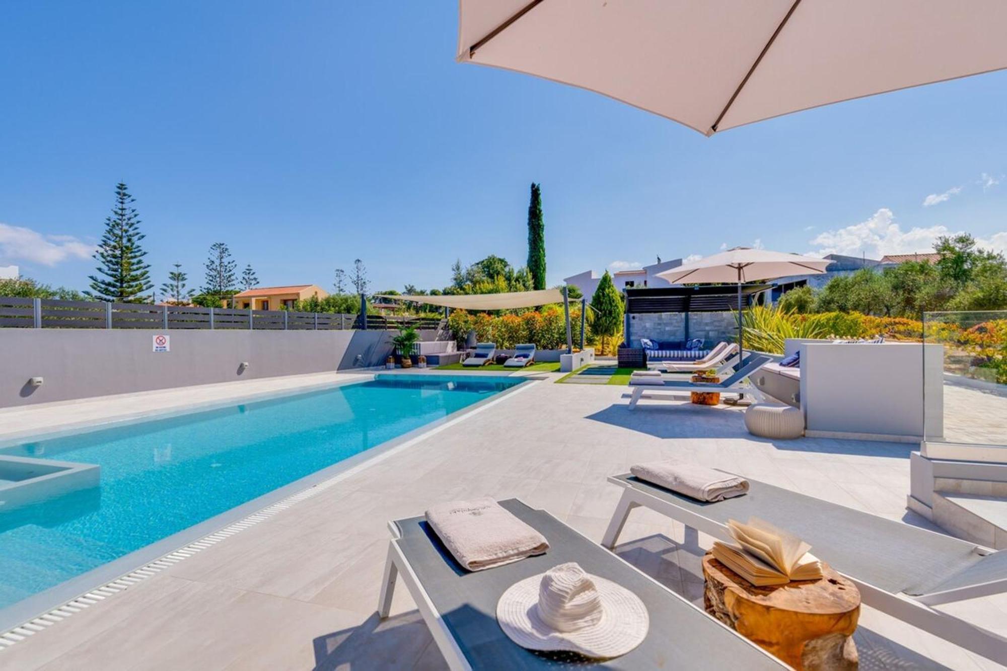 Villa Ampelaki - Premium Villa With Heated Pool Кунупидиана Экстерьер фото