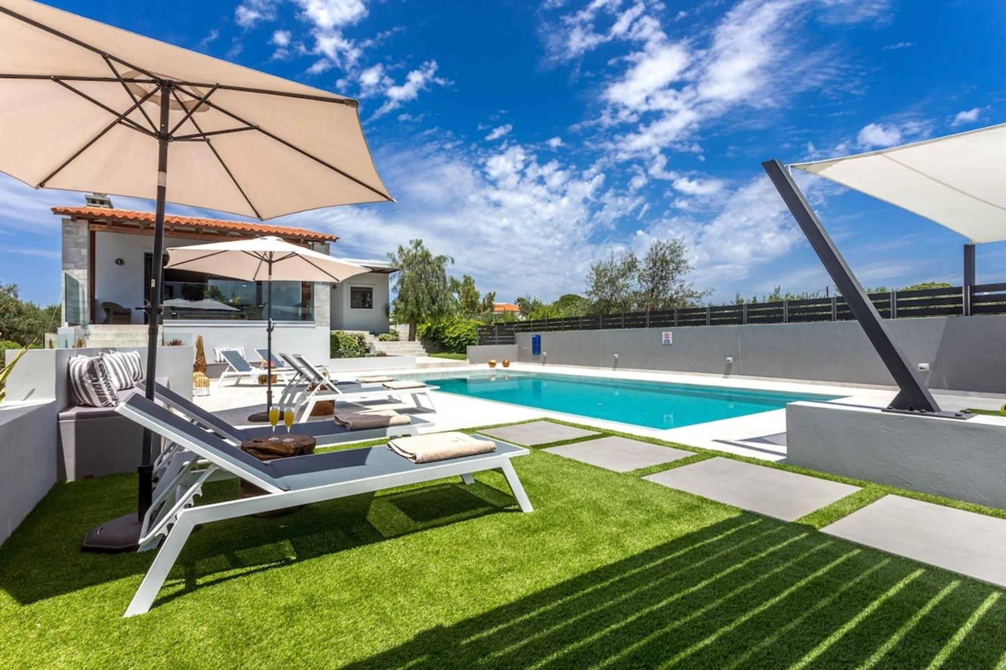 Villa Ampelaki - Premium Villa With Heated Pool Кунупидиана Экстерьер фото