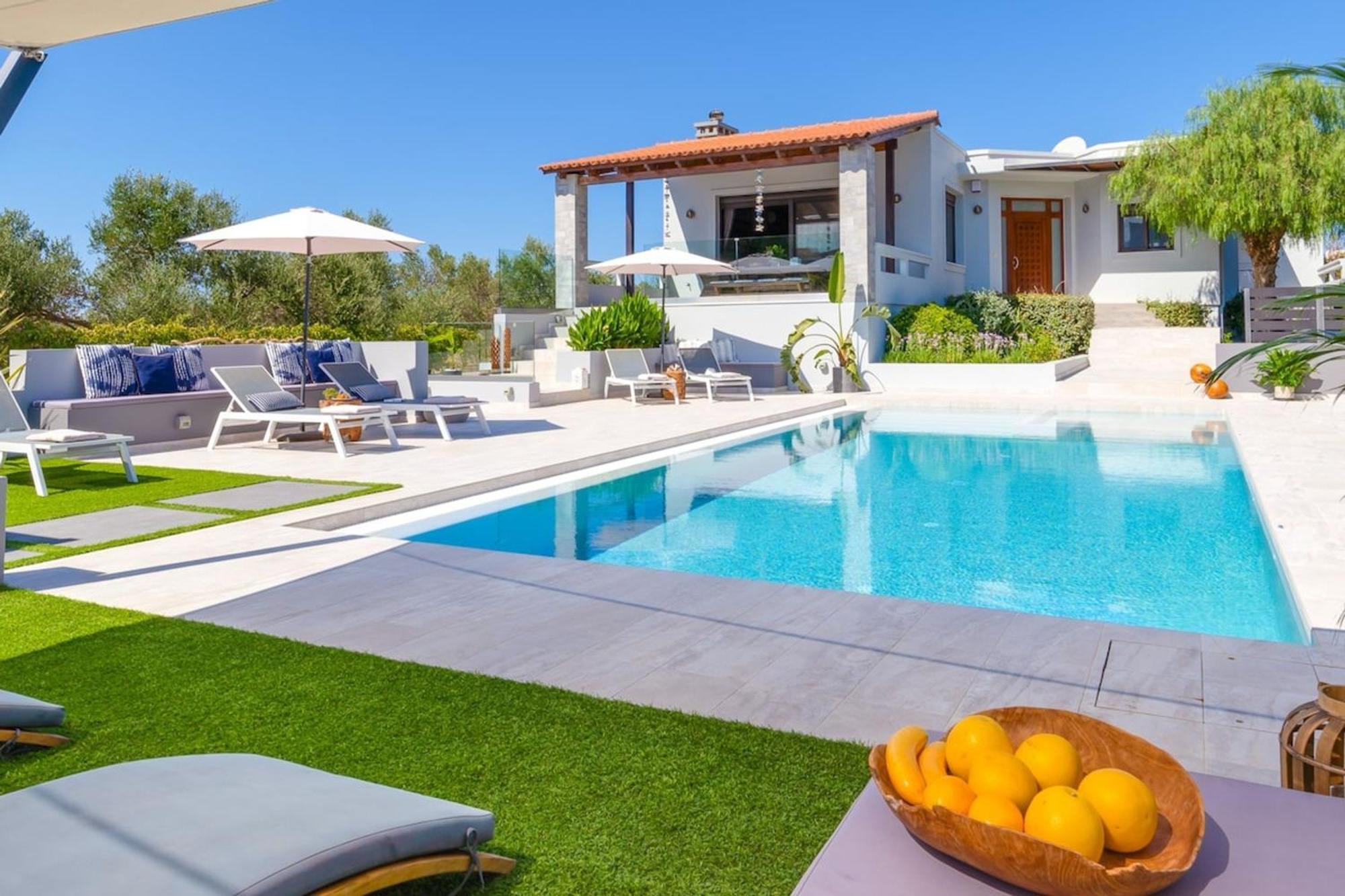 Villa Ampelaki - Premium Villa With Heated Pool Кунупидиана Экстерьер фото