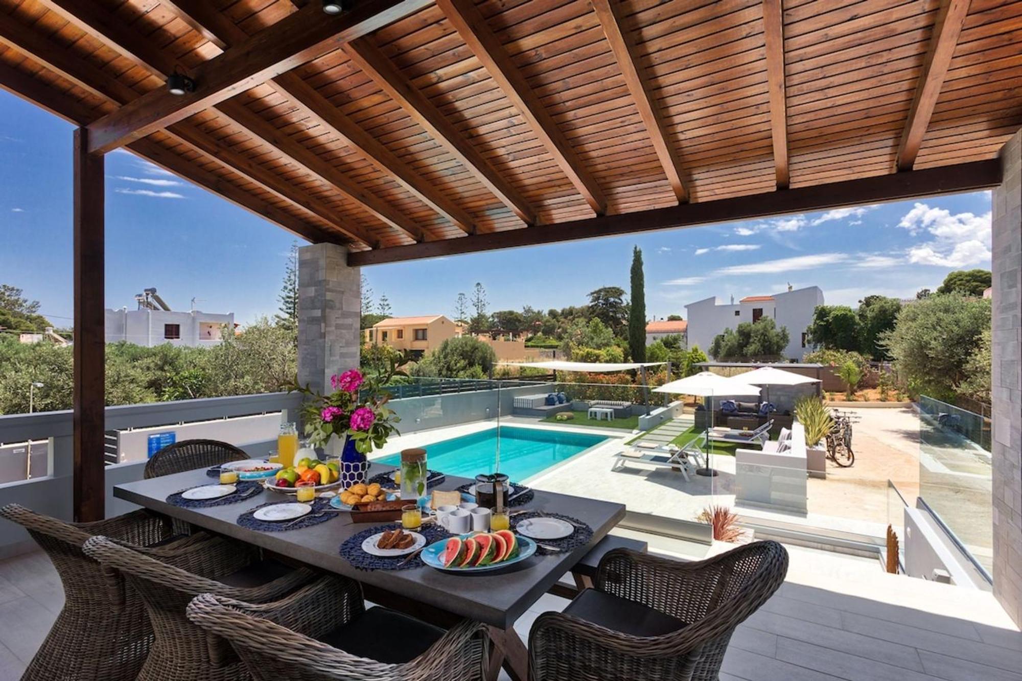 Villa Ampelaki - Premium Villa With Heated Pool Кунупидиана Экстерьер фото