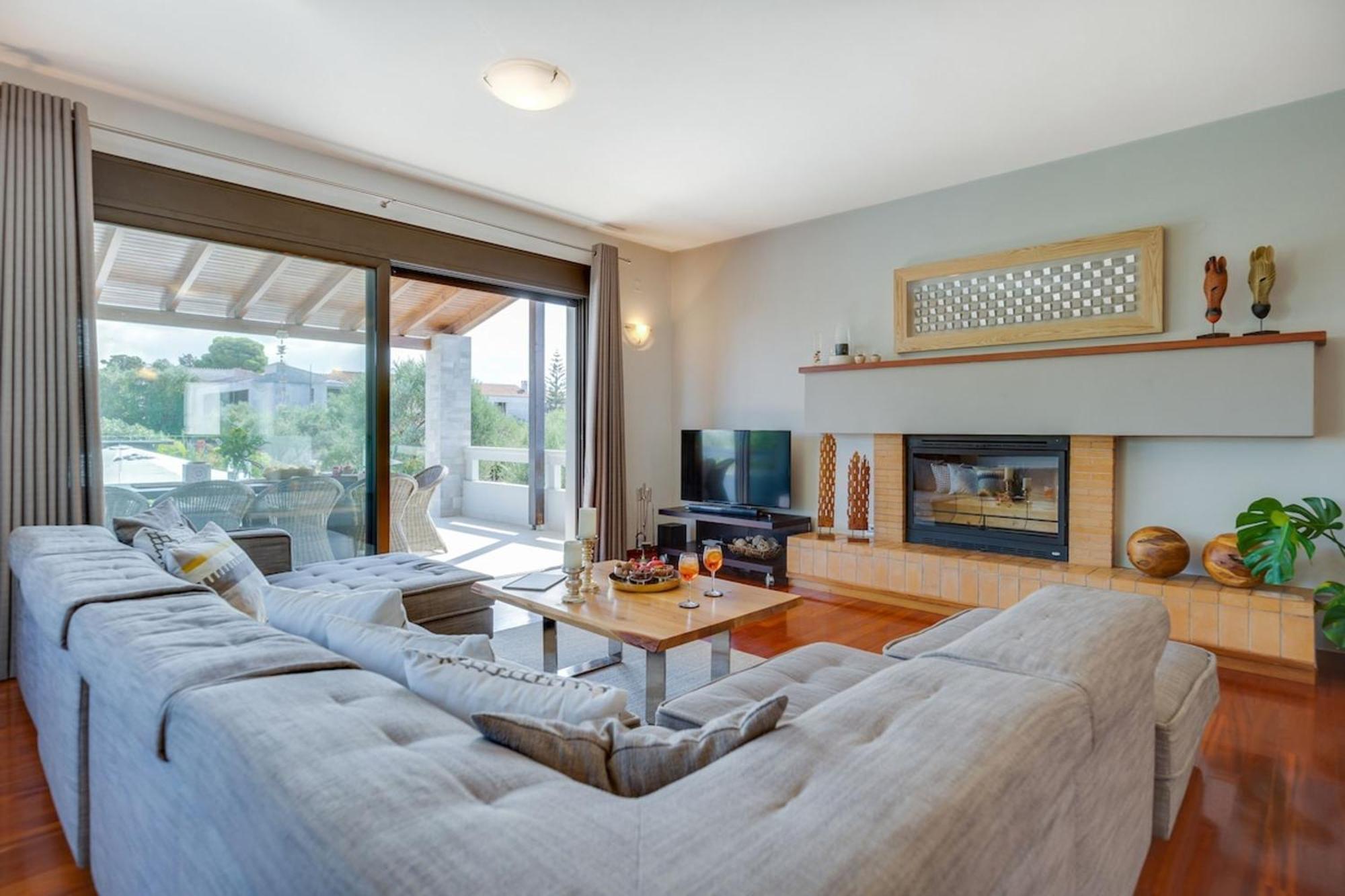 Villa Ampelaki - Premium Villa With Heated Pool Кунупидиана Экстерьер фото